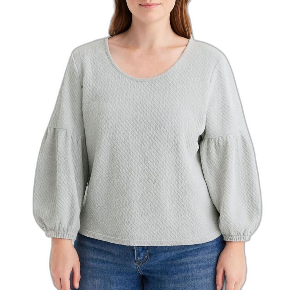 Anthropologie Women’s Textured Puff Sleeve Top | Size Medium